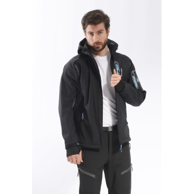 FreeCamp Eagle Softshell Ceket-SİYAH-MAVİ