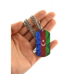 Azerbaycan Bayrak Çakmak - Asker Künye Seti