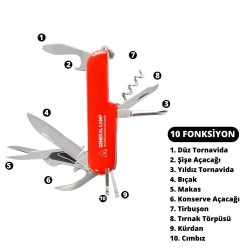 General Camp 10 Fonksiyonlu Cep Çakısı