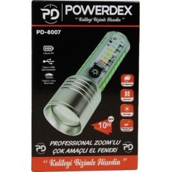 POWERDEX Pd-8007 Su Geçirmez Şarjlı Profesyonel El Feneri pd-8007