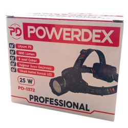 Powerdex PD-1372 Şarjl Edilebilir Pilli 25W Kafa Lambası